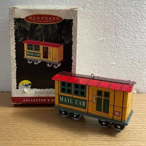 Vtg Hallmark Yuletide Central Mail Car Ornament Car #3 in Collector Series 1996